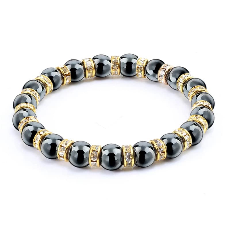 Bracelets en perles d'hématite naturelle pour hommes, non magnétiques, protection santé, bijoux pour