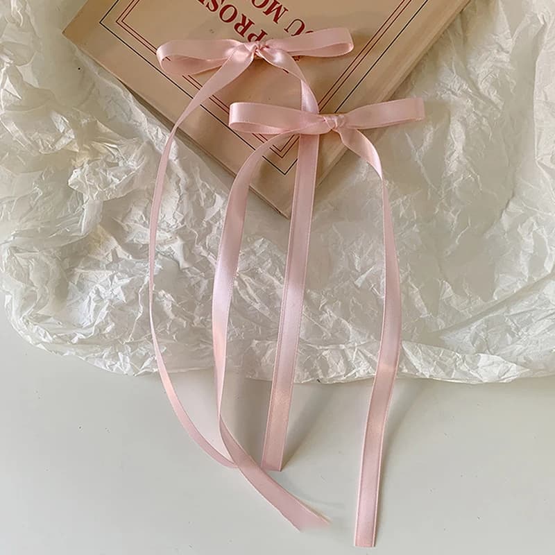 Épingle à cheveux à long pompon pour femmes et filles, nœud en ruban de style coréen, vêtements de s