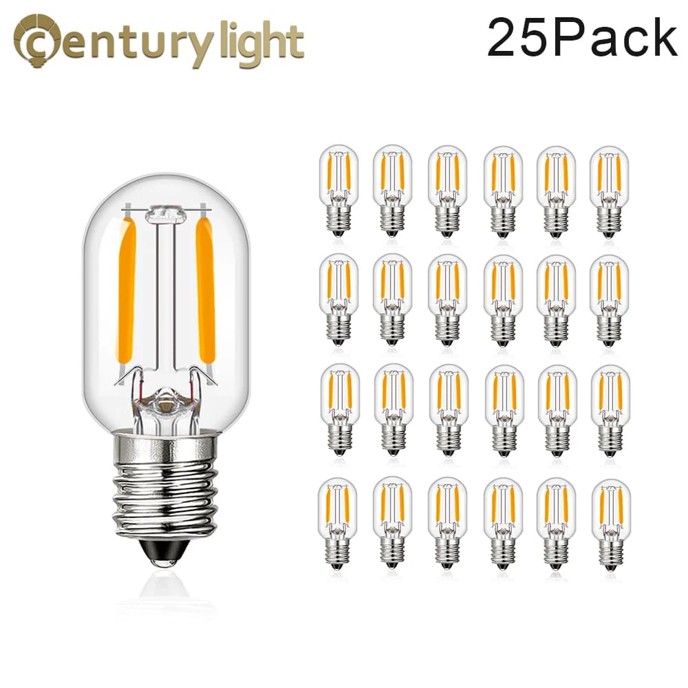 Veilleuses Led T20, ampoule à Filament tubulaire 1W, variable E12 E14, lampe de réfrigérateur Radio 