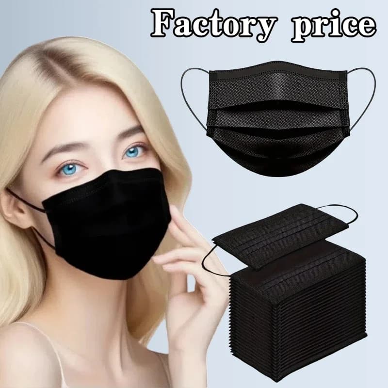 100 masques jetables à filtration protectrice à 4 couches, adaptés aux fêtes, aux voyages et aux act