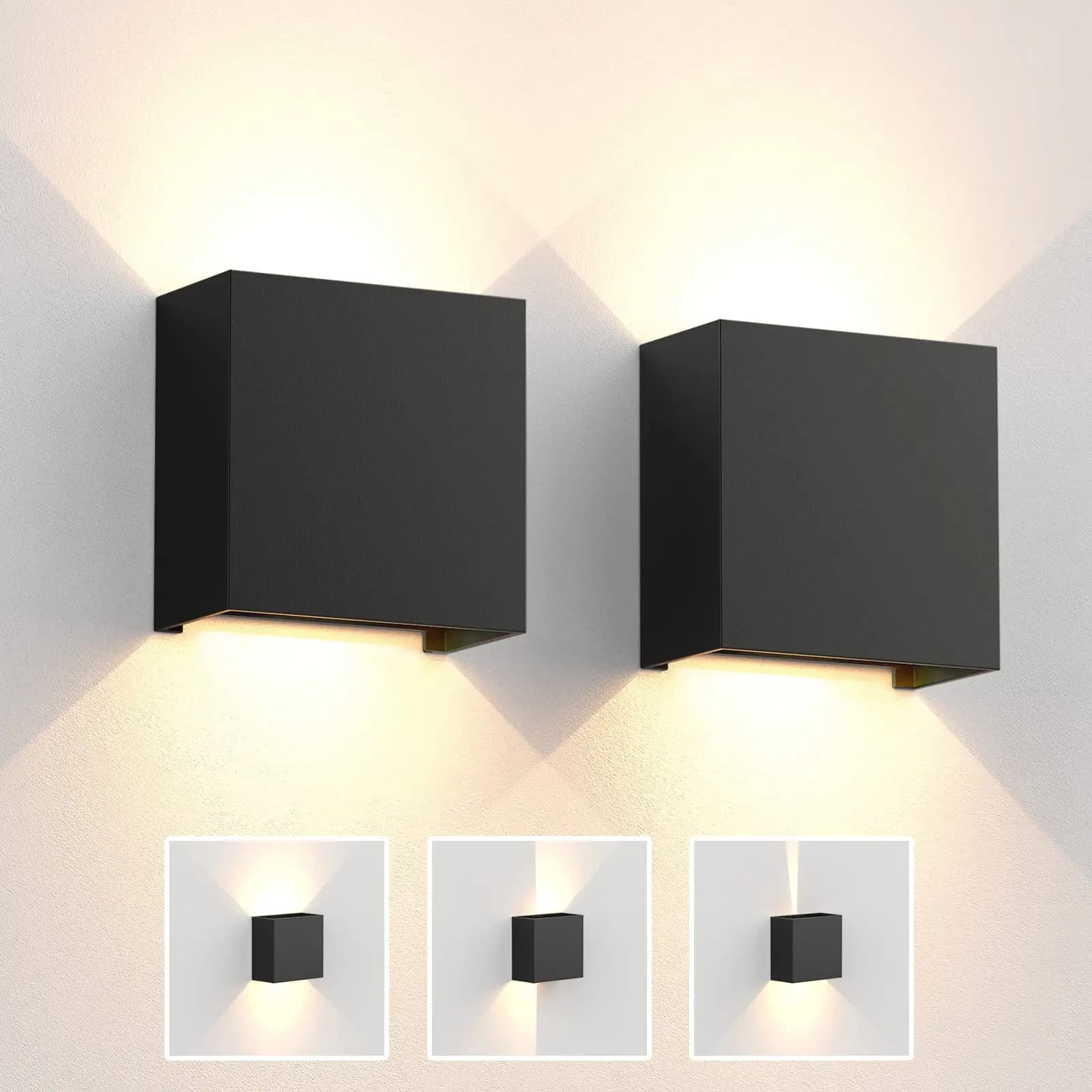 Appliques murales LED 6W, lampe murale moderne d'intérieur et d'extérieur IP65, lumières murales hau