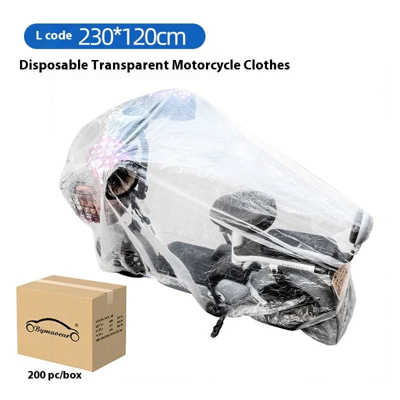 Housse de protection jetable transparente PE pour moto – Housse de protection imperméable, anti-pous