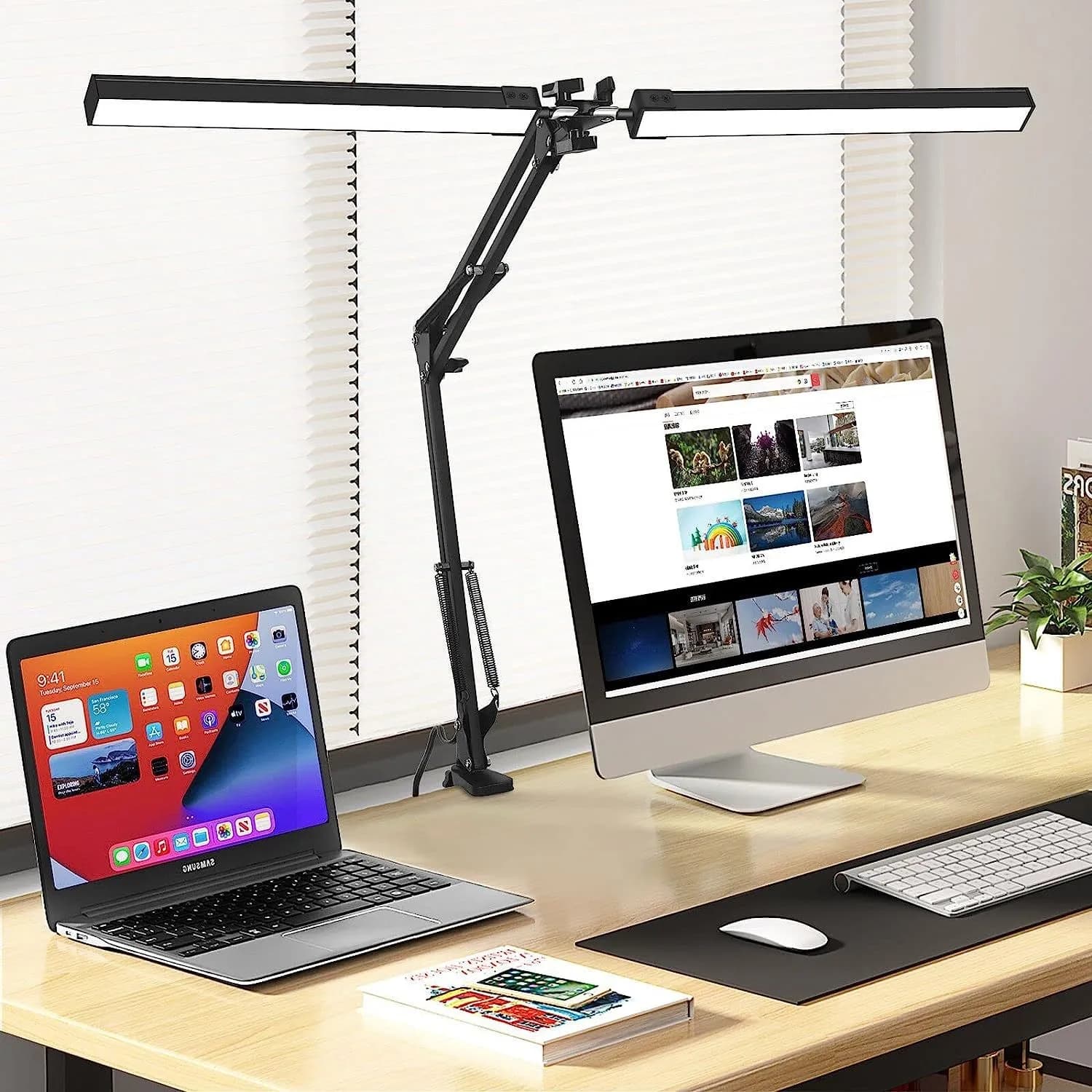 Lampes de bureau LED à intensité variable en continu, moniteur d'ordinateur, lampe de Table USB pour