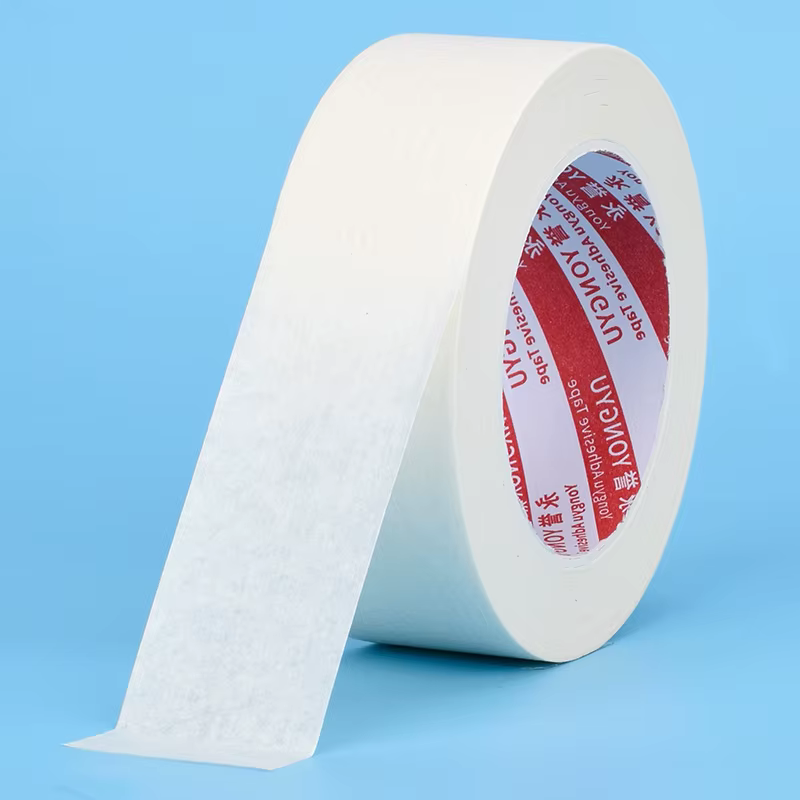 Ruban de masquage blanc 15M/50M, 10mm-50mm, ruban adhésif simple face, papier crêpe pour peinture à 