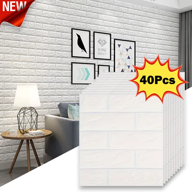 Papier peint Imitation brique auto-adhésif, 40 pièces, 38.5x35cm, étanche à l'humidité, décoration m