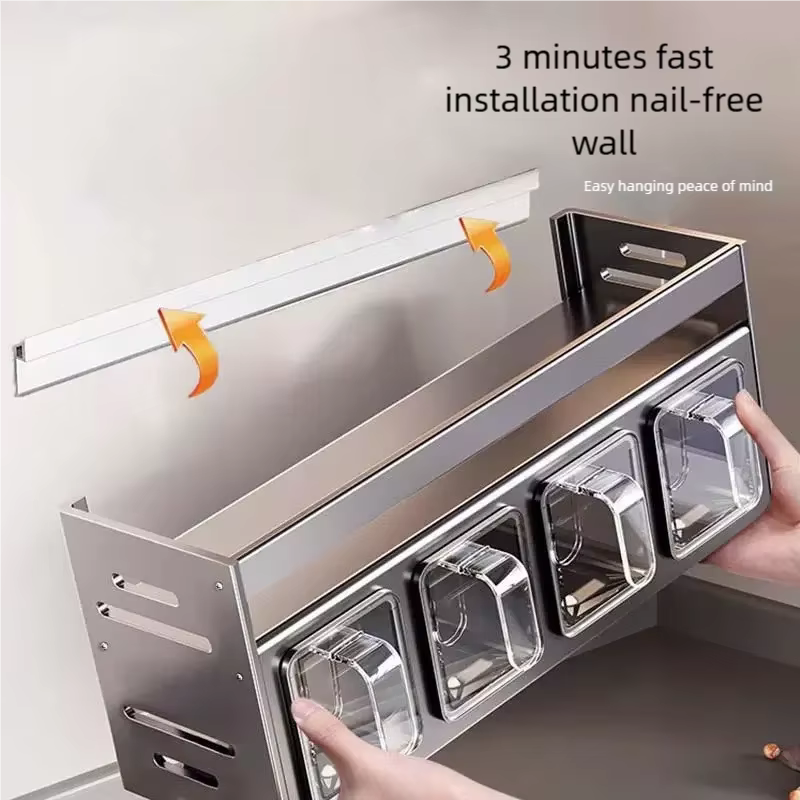 Nouvelle étagère à épices de cuisine, support de rangement mural pour épices, support organisateur d