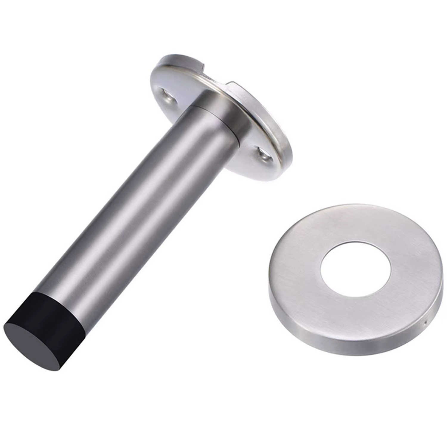 Butée de porte cylindrique en acier inoxydable 304 avec base large, protection murale au sol, butée