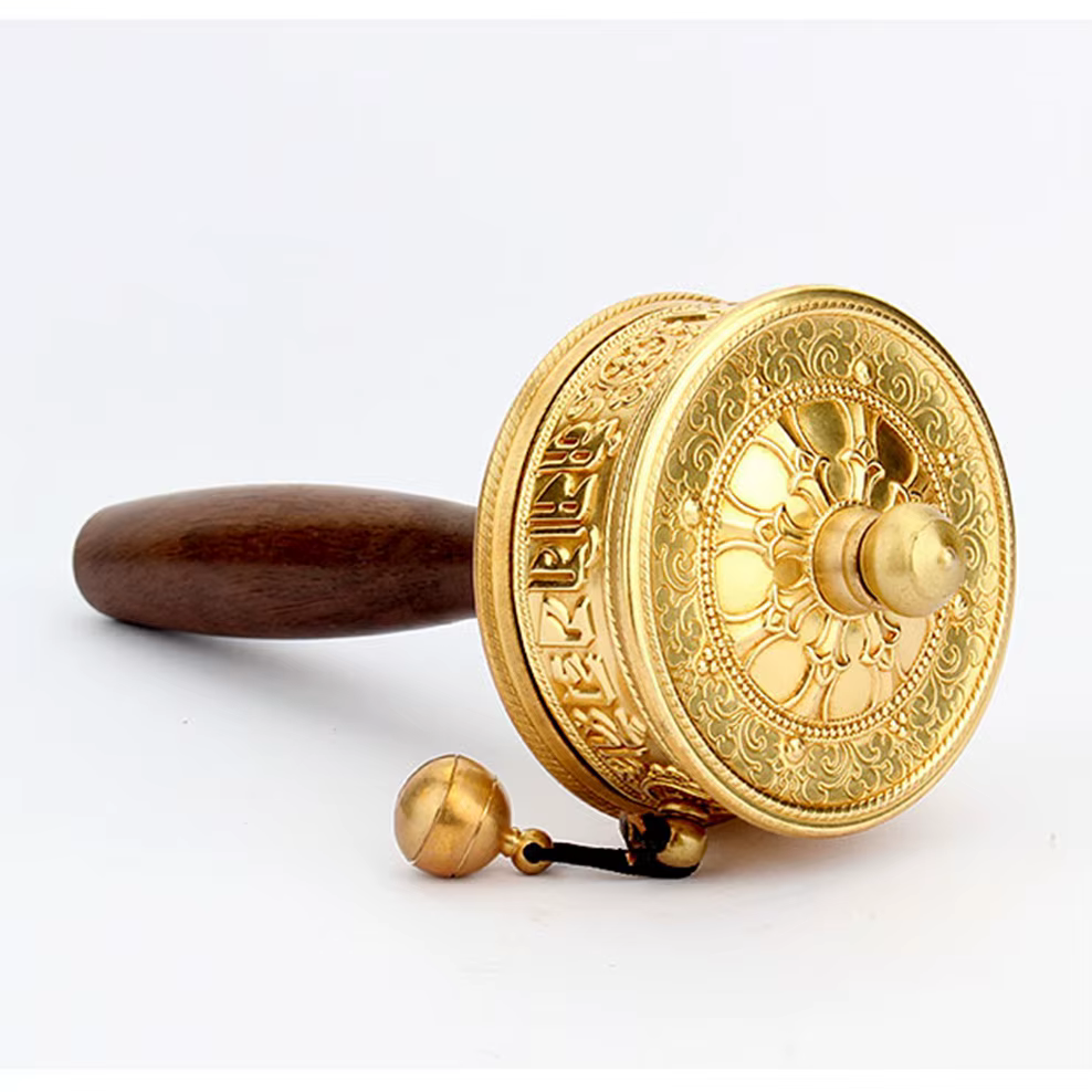 Roue de prière tibétaine à manivelle en cuivre pur, mantra à six rick, fournitures bouddhistes, uste