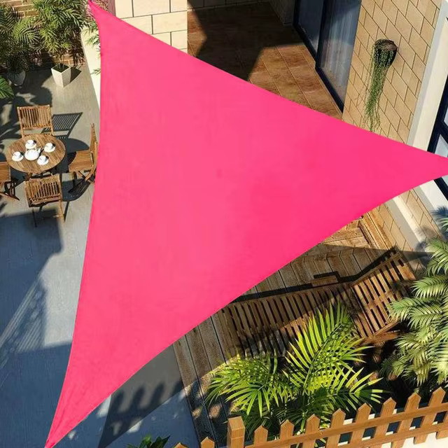 Voile d'ombrage triangulaire imperméable anti-UV pour patio, jardin, cour, piscine, abri de voiture,