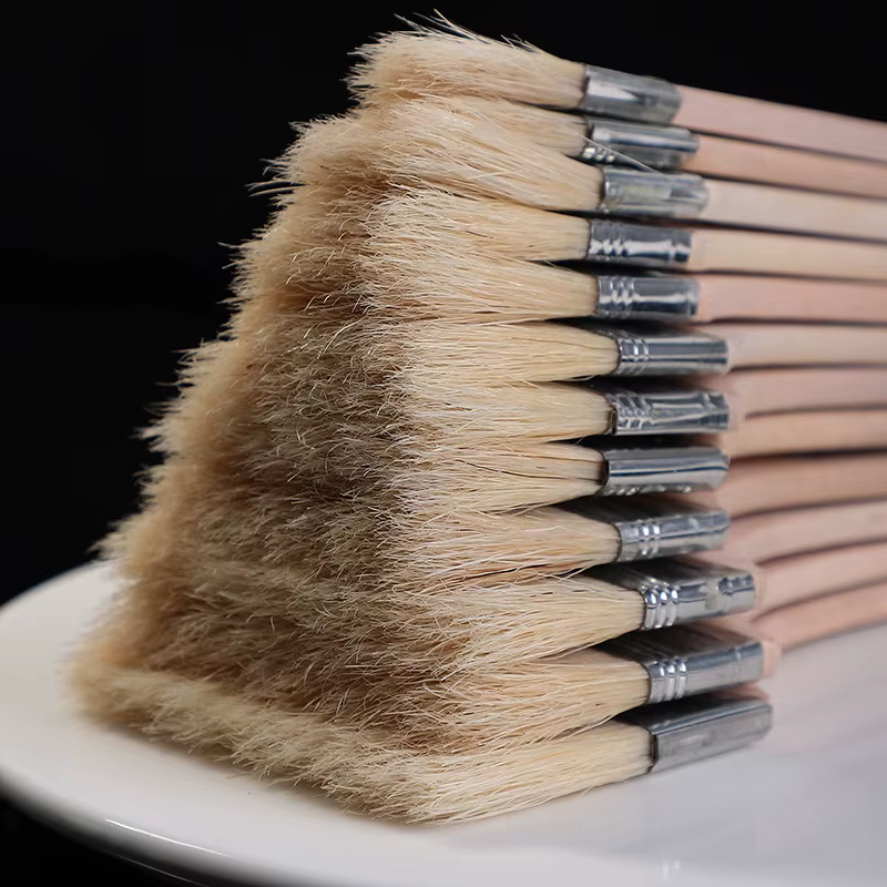 Pinceau de peinture à l'huile pour aquarelle, brosse de peinture en poils de cochon, facile à nettoy