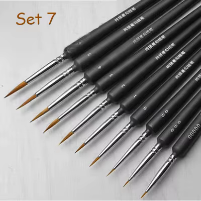 Ensemble de pinceaux à peinture miniatures avec poignée ergonomique pour peinture acrylique, pinceau
