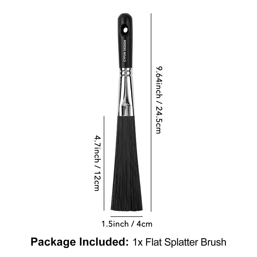 Brosse à éclaboussures plate/ronde, brosse d'art abstrait pour ajouter des taches, pour bricolage, p