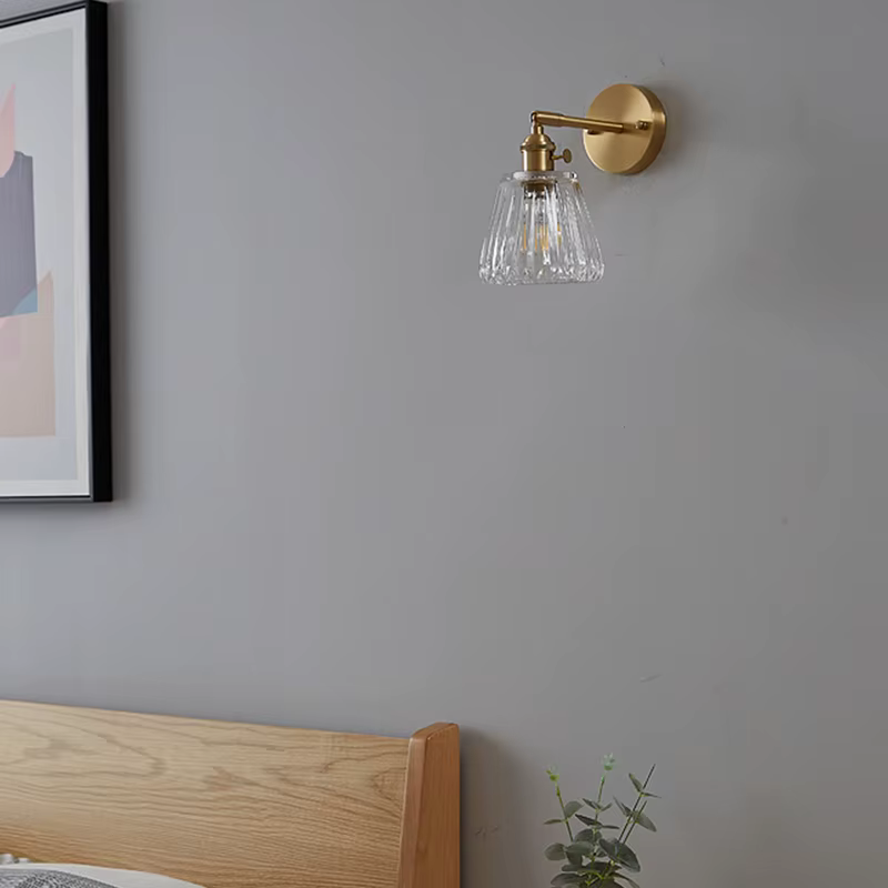 Applique Murale Nordique Moderne et Simple en Laiton et Verre, Luminaire de Luxe, Rétro Japonais, po