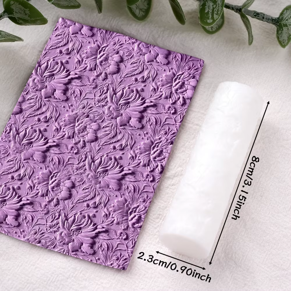 Rouleau de Texture florale Vintage en plastique Durable, rouleau de Texture florale Vintage pour mot