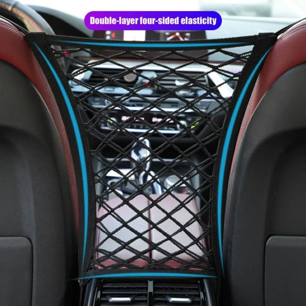 Sac de rangement en filet pour voiture entre les sièges, séparateur de voiture, filet de sécurité po