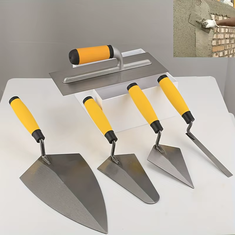 5 pièces Mason Set manche en bois en acier au carbone, truelle de maçonnerie, truelle de pointage, t