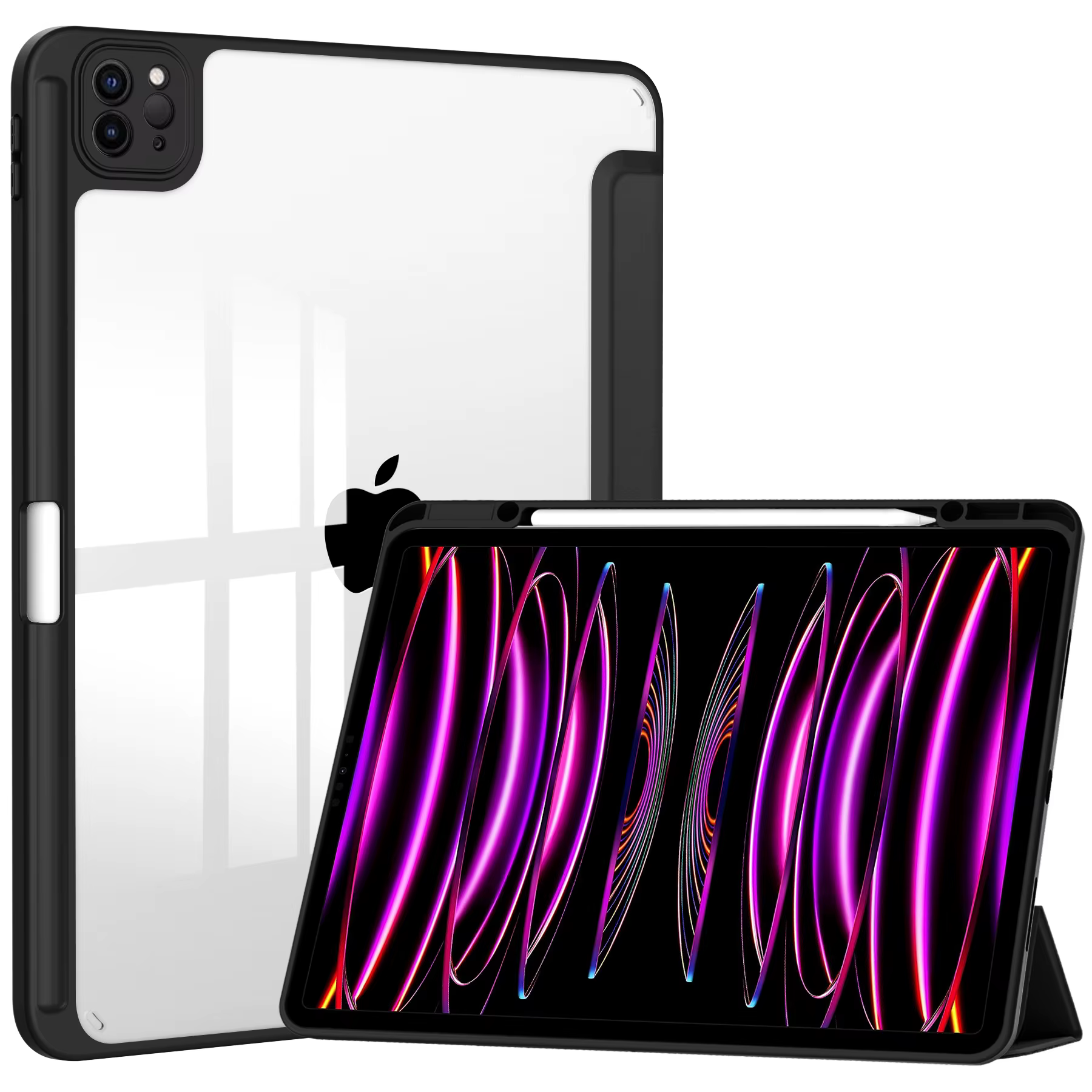 Convient pour iPad Pro 12,9 "(2022/2021/2020/2018) avec porte-stylo, ultra-mince, résistant aux choc