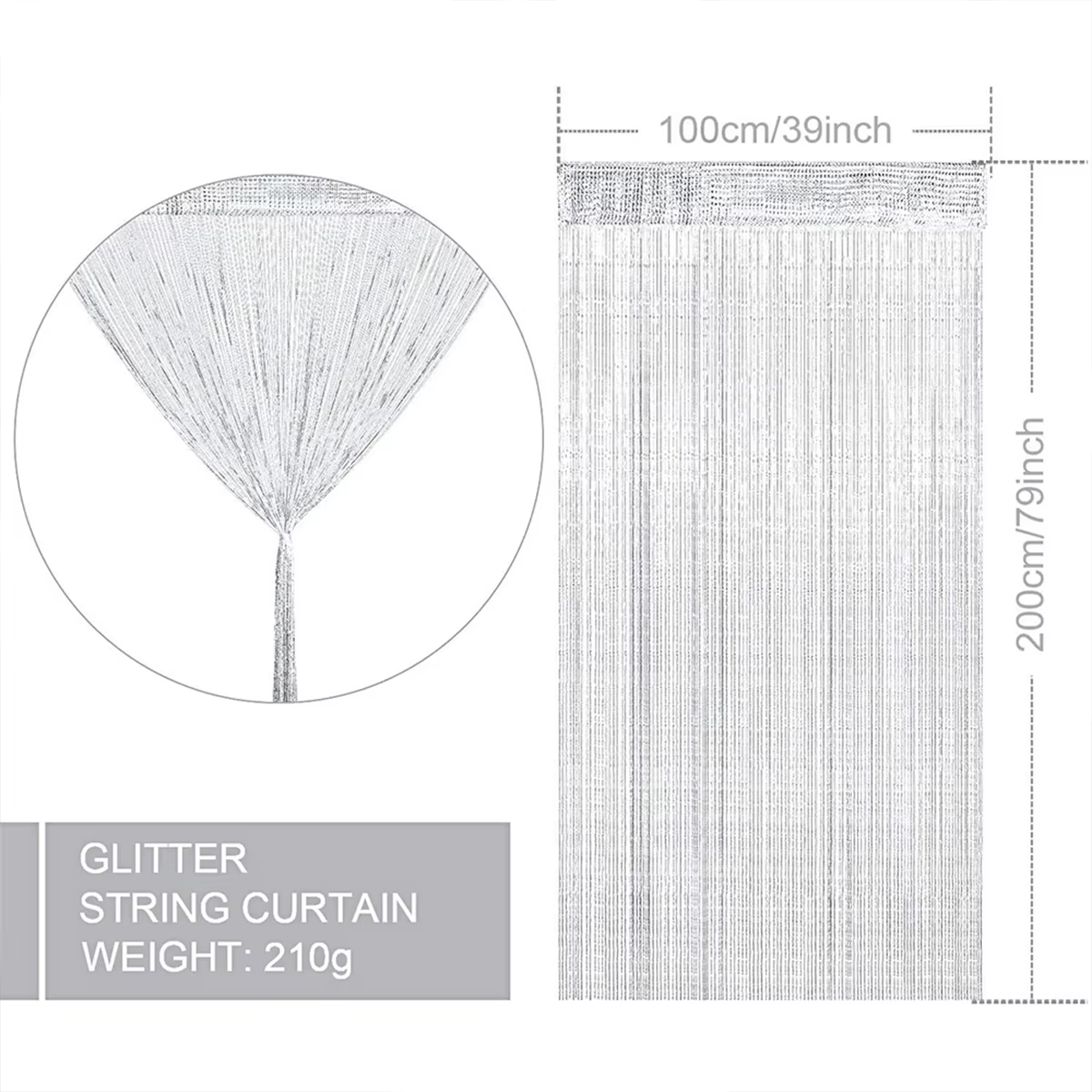 100x200 cm porte fenêtres suspendus perles décors rideau chaîne été mouche insectes écran gland pann