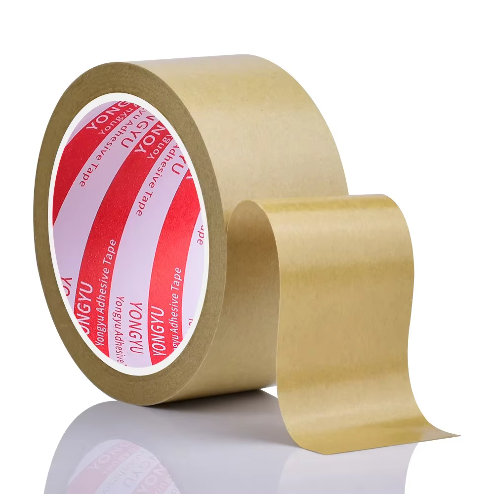 Ruban adhésif en papier Kraft biodégradable et écologique, 30/50M, marron, activé par l'eau humide,