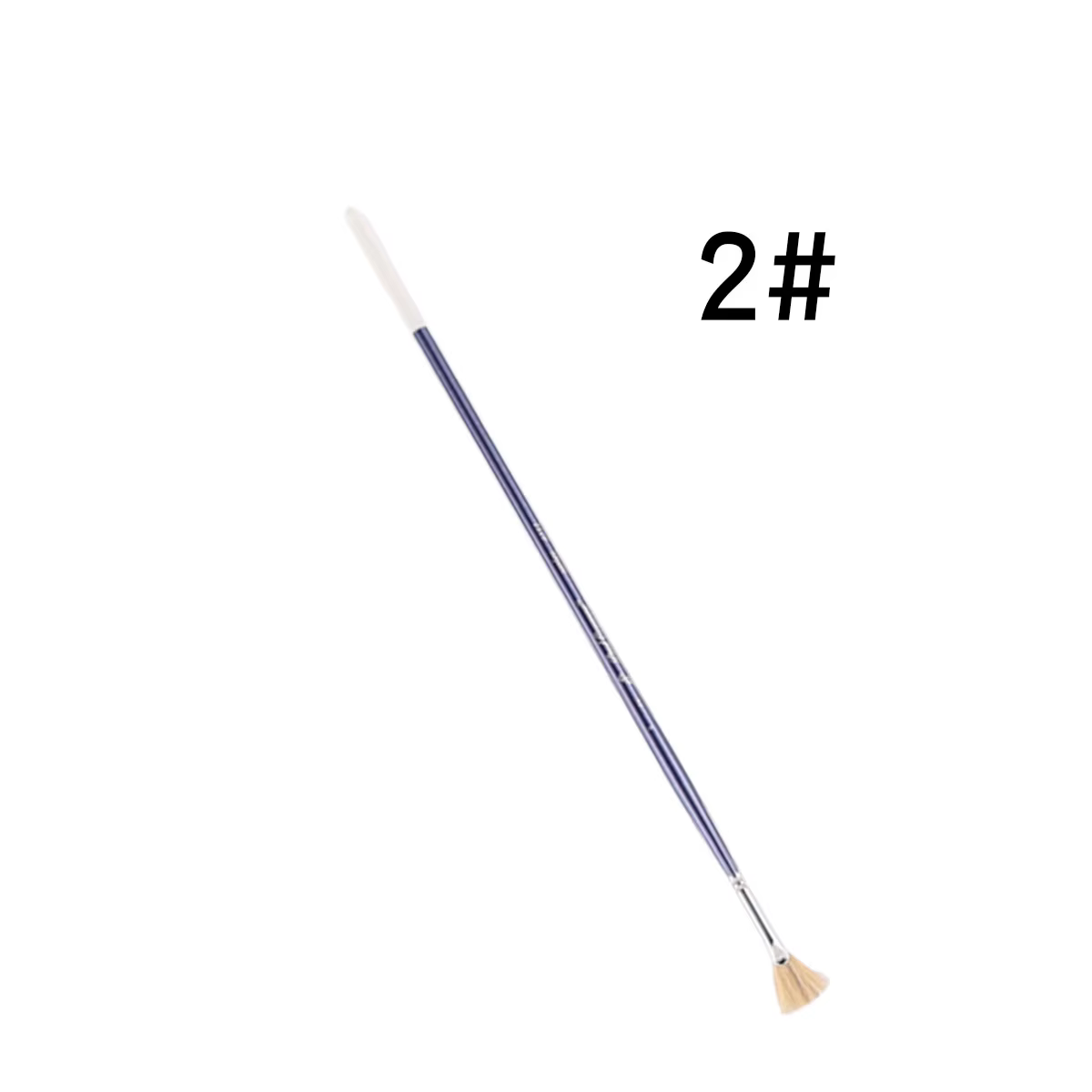 Ensemble de pinceaux à huile bleus à long manche et poils en forme d'éventail, adaptés à la gouache,