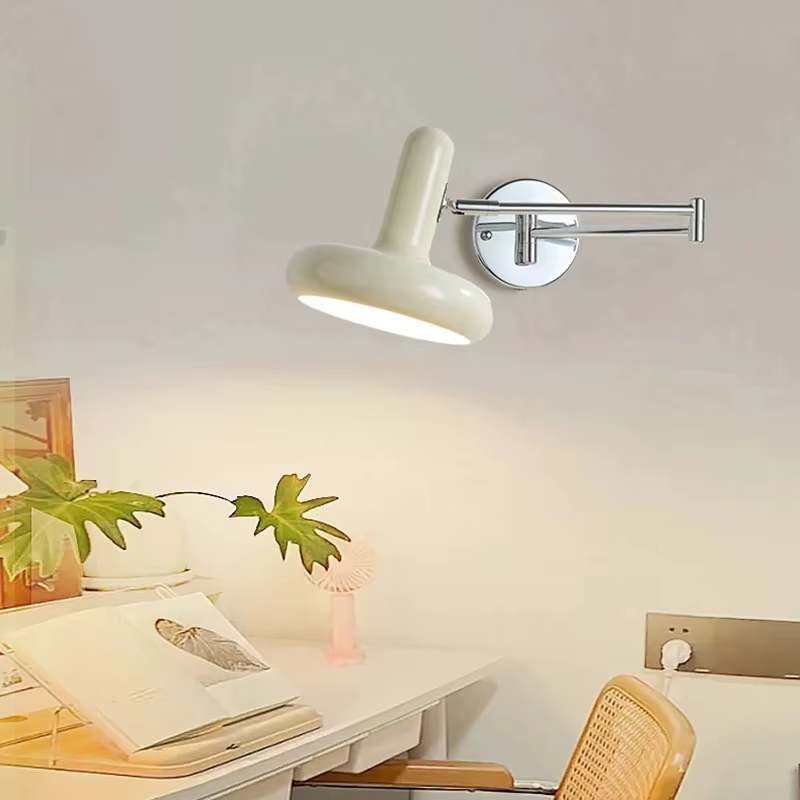 Applique murale rétractable rotative et pivotante, style nordique moderne, lampe de chevet pour cham