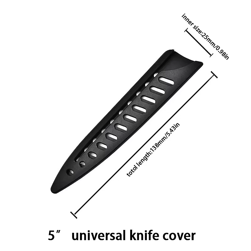 Couvre-couteaux en plastique noir, gaine de couteau de cuisine, protecteur de lame de couteau, étui