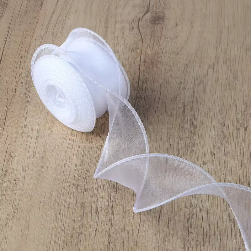 Ruban en Organza à bords ondulés, 10 mètres, pour la fabrication de nœuds, bouquets de fleurs, embal