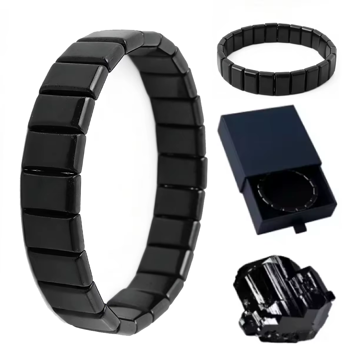 Bracelet en hématite pour hommes, pour retrouver votre confiance, en pierre d'hématite naturelle, pe