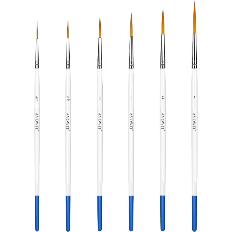 Ensemble de 6 brosses de brossage minces de haute qualité, pointe extrêmement fine, adaptées au Cont