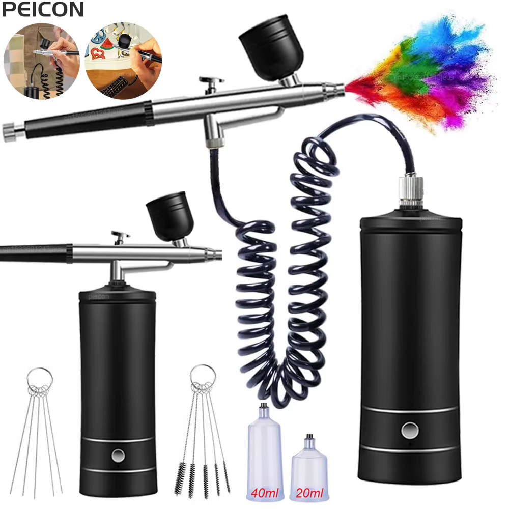 Aérographe avec compresseur aérographe Portable peinture Spray Mini pistolet sans fil brosse à Air p