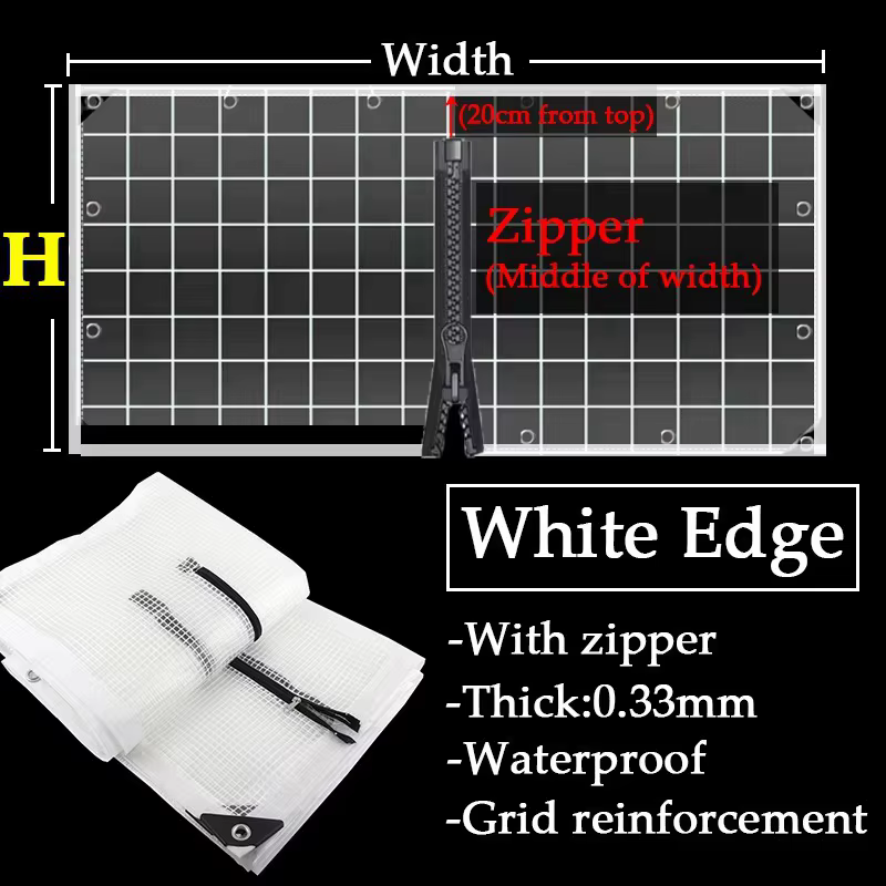 Bâche imperméable extérieure de 0.33MM avec la fermeture éclair, rideau de bâche transparent de conf