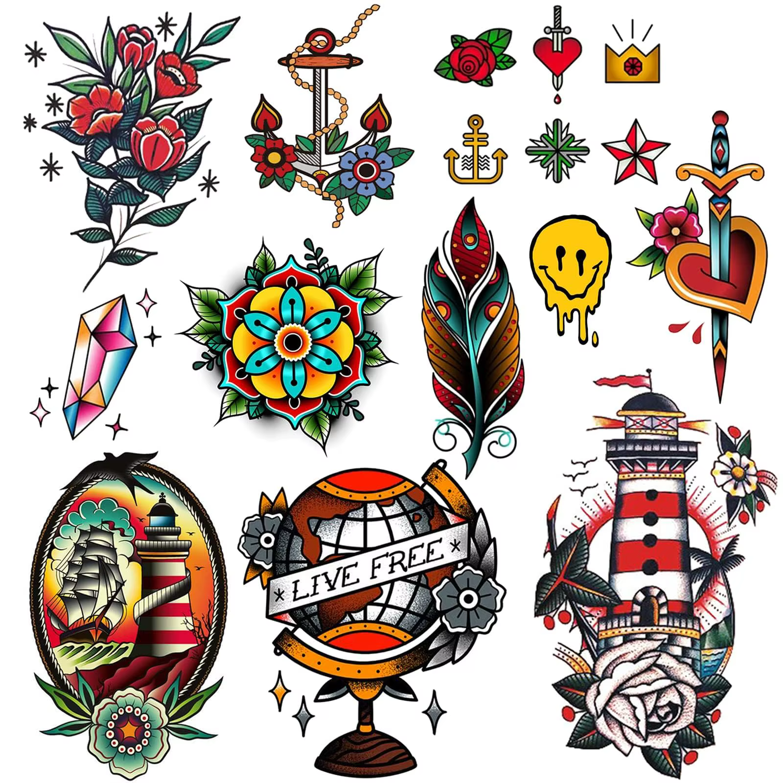 Tatouages temporaires pour femmes hommes Vintage plume fleur tatouages temporaires pour femmes class