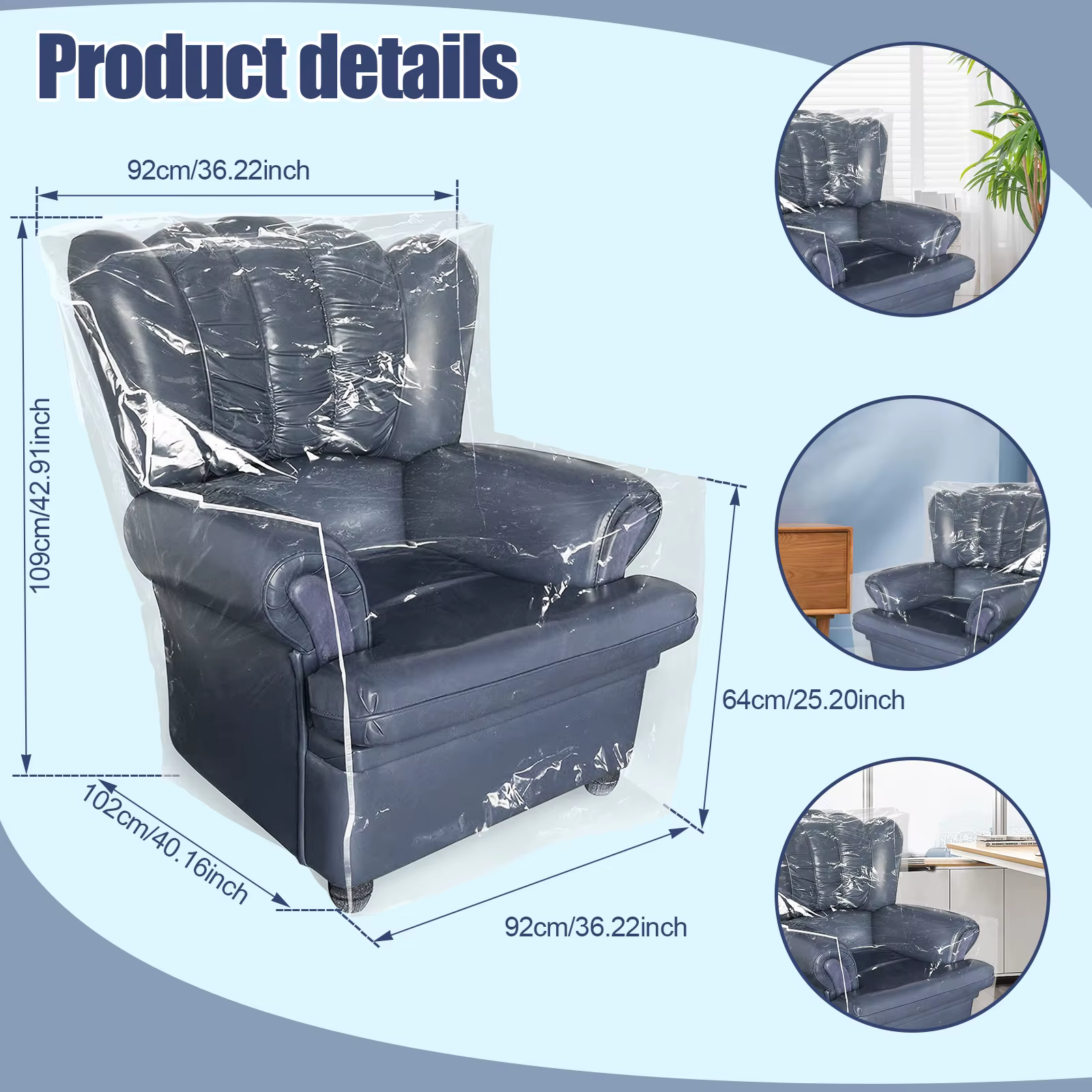Housses de canapé en plastique transparent pour salon, protection anti-rayures imperméable pour anim