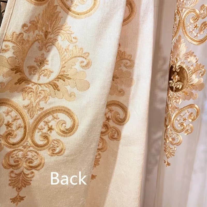 Rideaux de luxe en Chenille brodée, cantonnière Beige européenne, occultant, pour salon, chambre à c