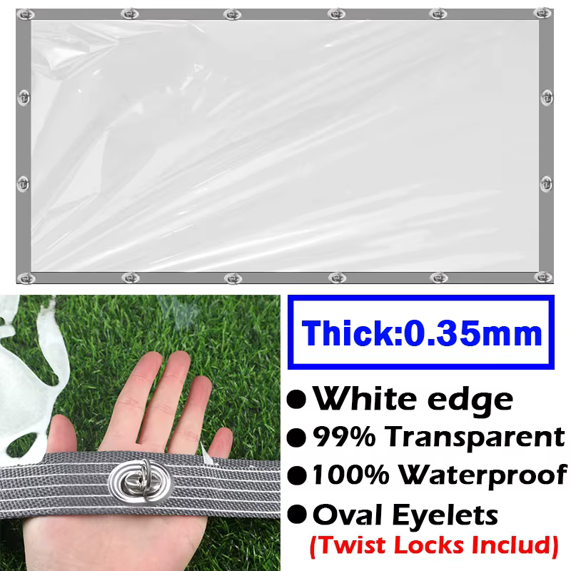 Bâche robuste personnalisée, Pergola d'extérieur et d'hiver, écran Transparent coupe-vent, rideau de