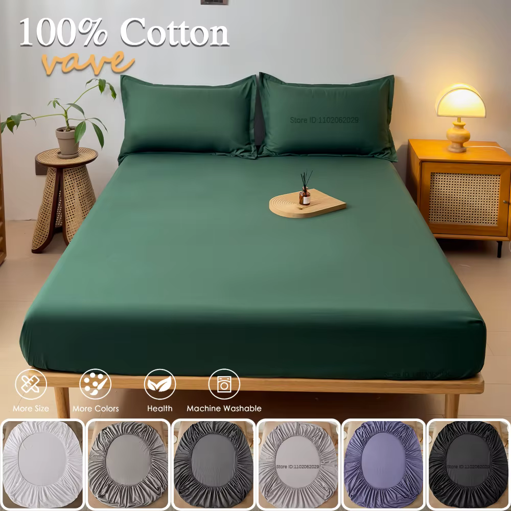 Drap-housse en coton 160x200 90x200cm, couleur unie, avec bande élastique, housse de matelas réglabl