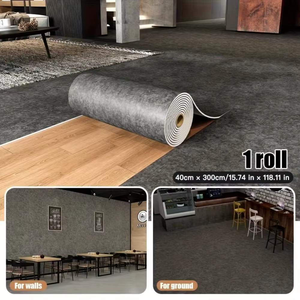 Papier peint auto-adhésif en vinyle 3M × 40cm, panneaux muraux en mousse à texture de béton, décorat