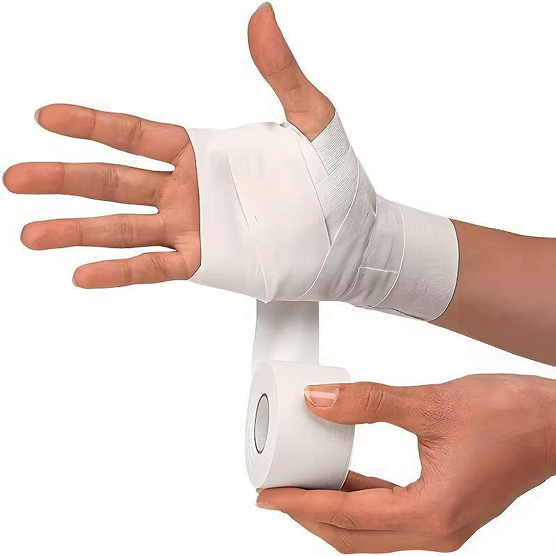 Ruban adhésif blanc pour le sport, 1 rouleau de 2,5 cm x 9 m, rubans blancs élastiques et résistants