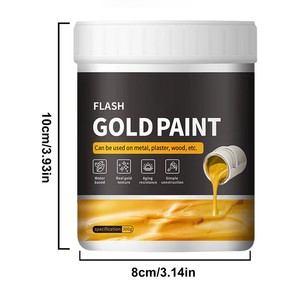 Peinture dorée liquide, feuille d'or, 300g, séchage rapide, plâtre métallique et peinture sur bois,