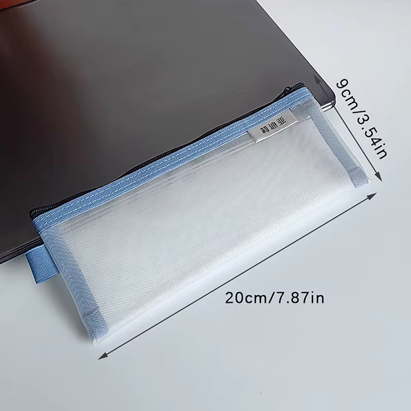 Sacs de rangement pour pinceaux de maquillage, trousse à crayons en maille transparente pour étudian