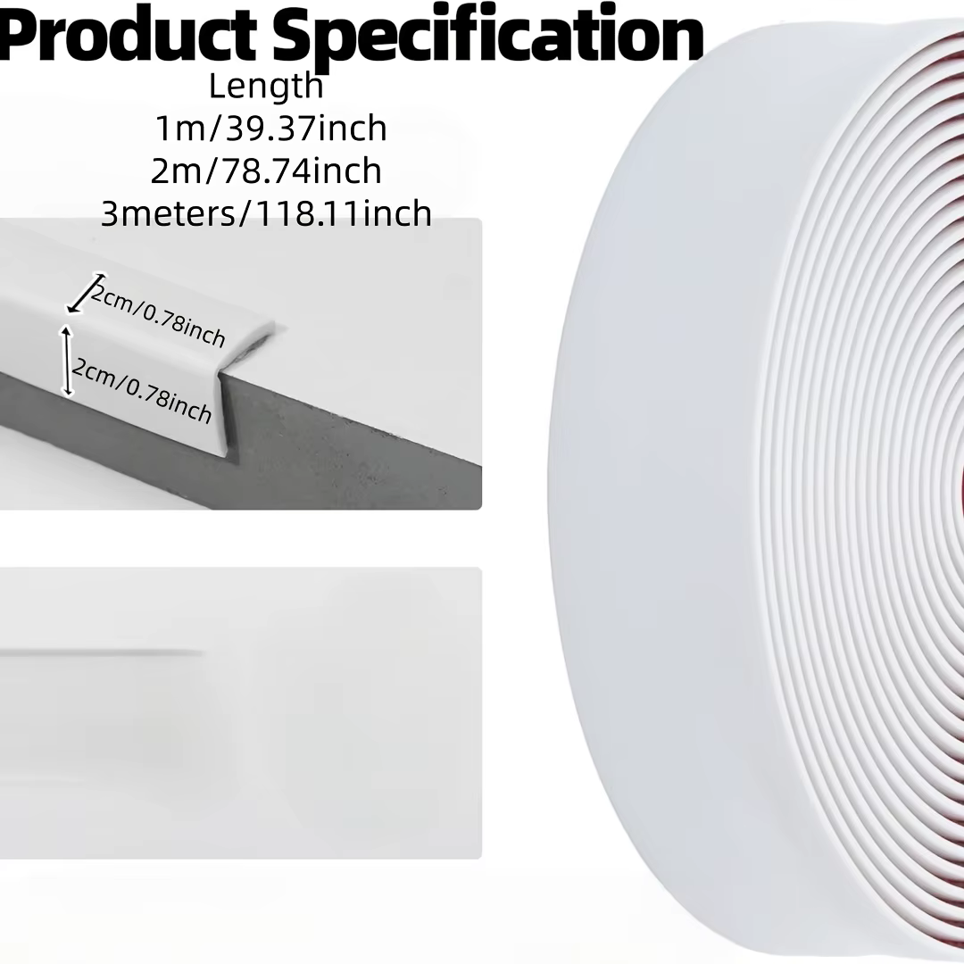 1 pièce de protection d'angle autocollante en plastique blanc de 1/2 m, protection de bord en PVC po