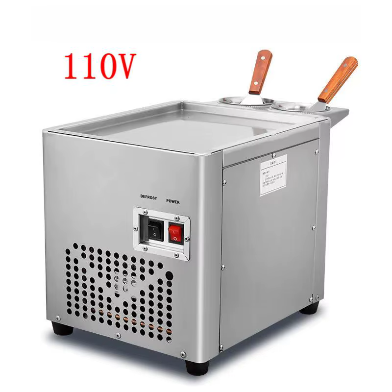 Rouleau de crème glacée frite électrique faisant la Machine poêle carrée en acier inoxydable thaïlan