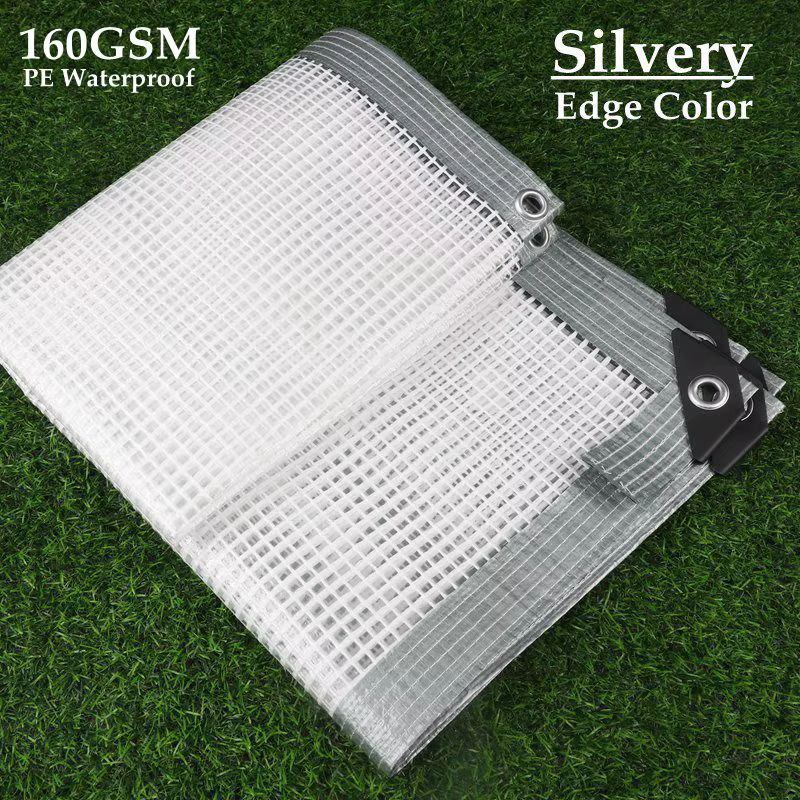 Bâche imperméable en PE renforcée à bord argenté 160 180GSM, couverture pour plantes à fleurs de jar