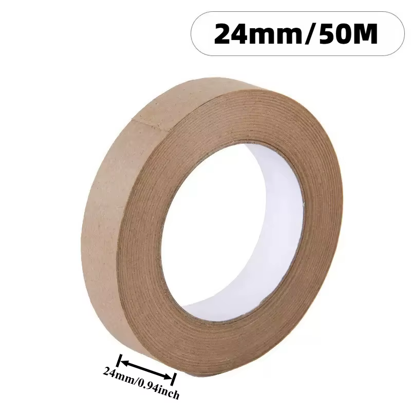 Ruban adhésif en papier Kraft, 50 m/rouleau, détachable, marron, pour masquage d'artiste, accessoire