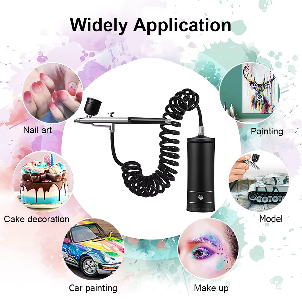 Aérographe avec compresseur aérographe Portable peinture Spray Mini pistolet sans fil brosse à Air p