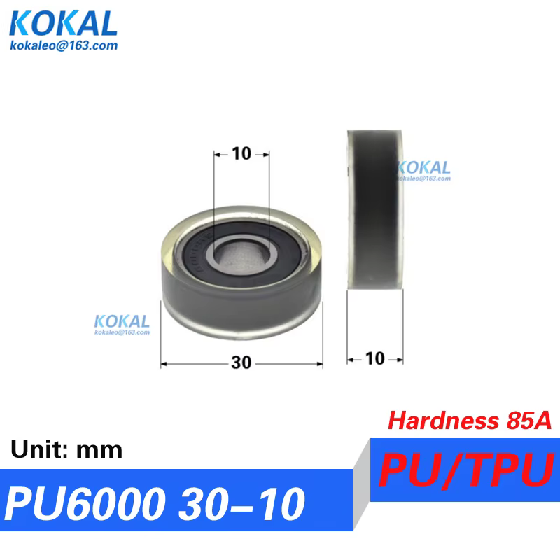 [PUd10] 4/10 pièces TPU 6200RS 6000RS roulement rouleau roue ID 10mm guide porte coulissante plaque 