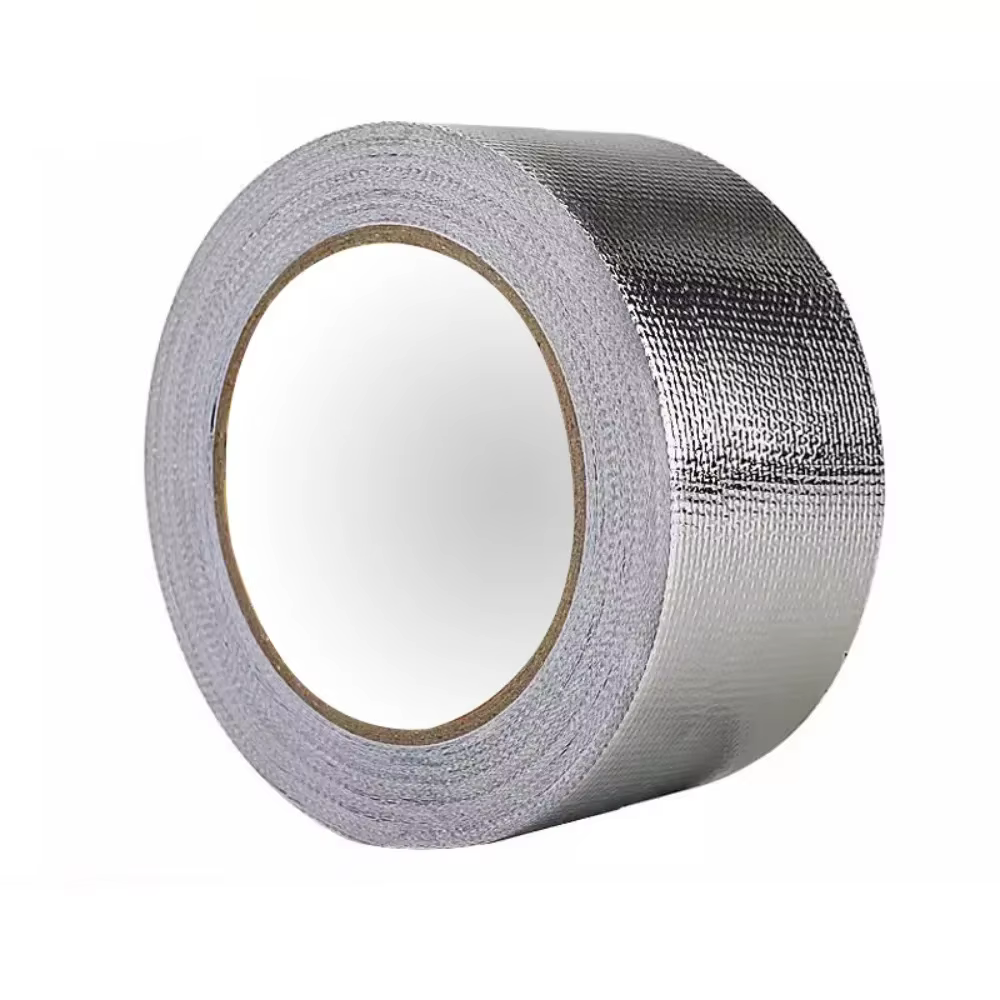 Nouveau 10M fibre de verre feuille d'aluminium ruban haute température argent ruban ignifuge auto-ad