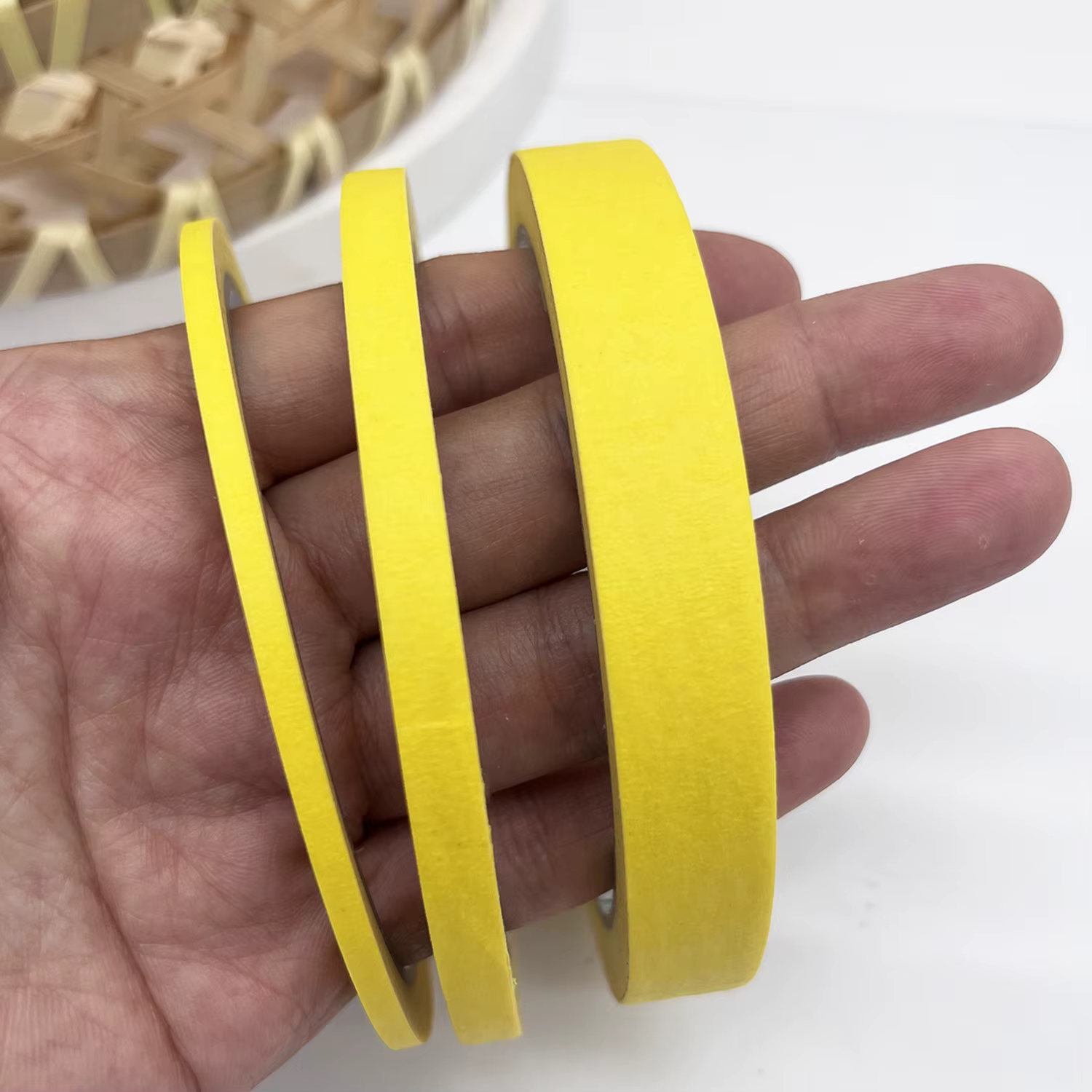 Ruban en papier jaune de 3 tailles-3/6 rouleaux artistiques pour le masquage de peinture en aérosol,