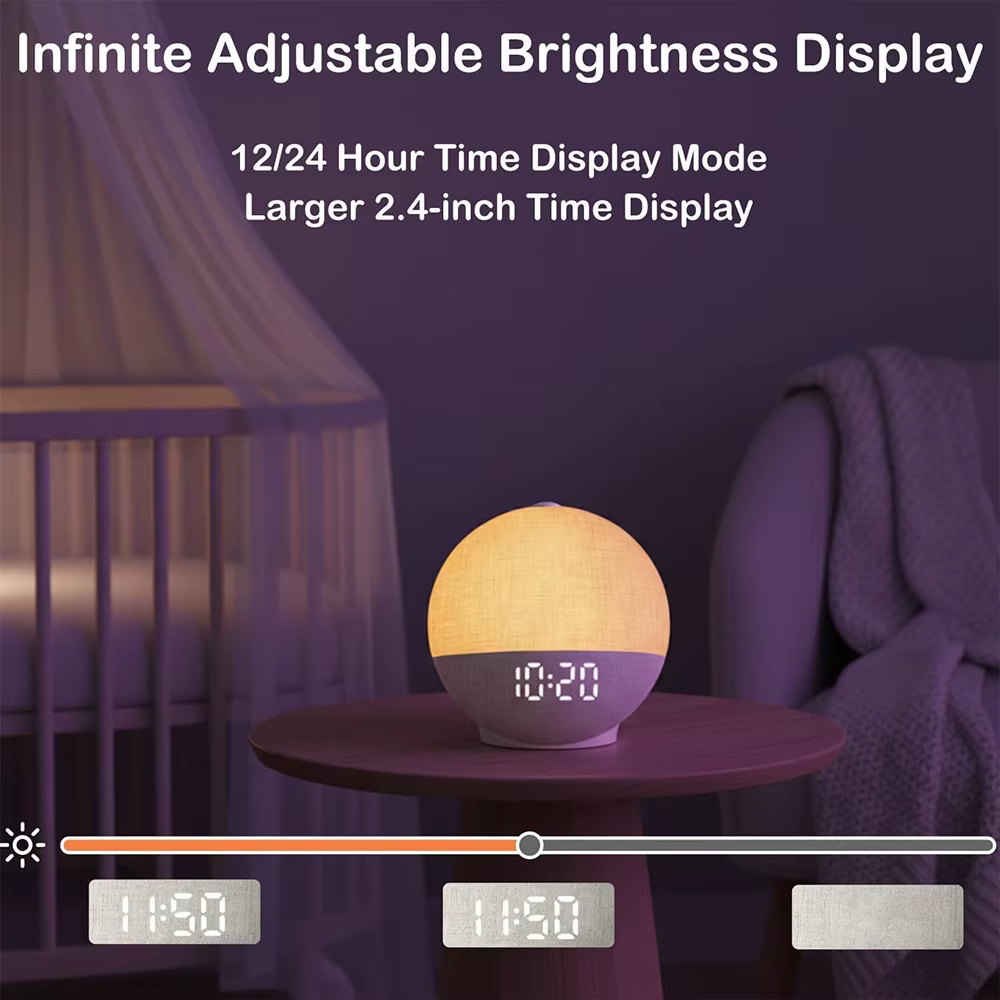 Réveil lumière lever du soleil réveil bruit blanc Machine sonore haut-parleur Bluetooth couleur chan