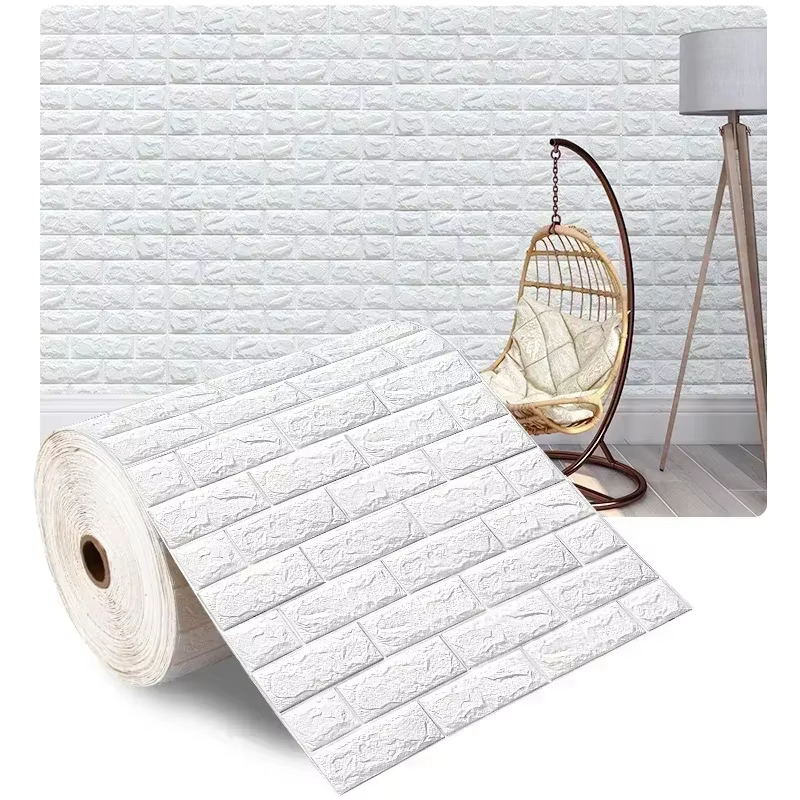 Autocollants muraux en briques 3D, 1/5/10m, papier peint auto-adhésif imperméable pour décoration mu